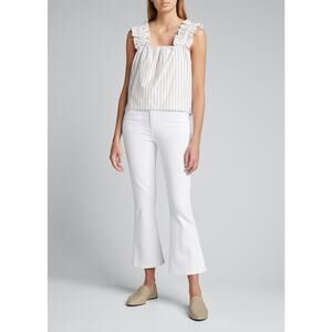 Frame Khaki Ramie Ruffle Strap Tank Sz L NEW with Tag